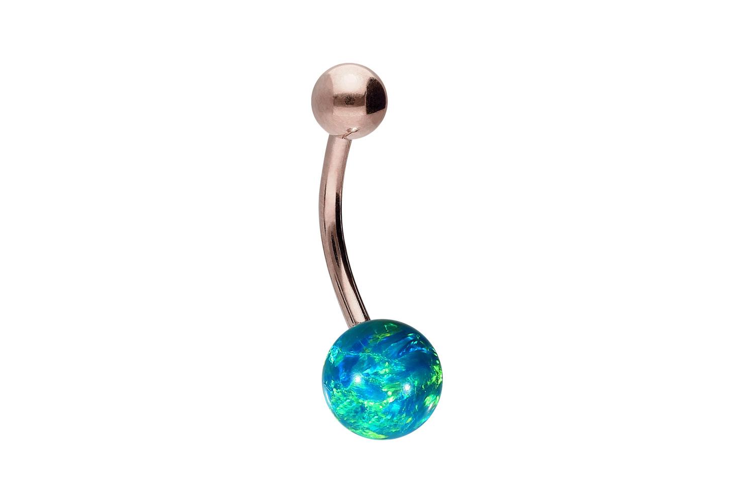 Titan Bananabell Piercing SYNTHETISCHER OPAL + TITAN-KUGEL
